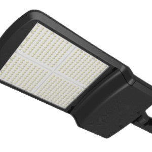 LED street light on black background.