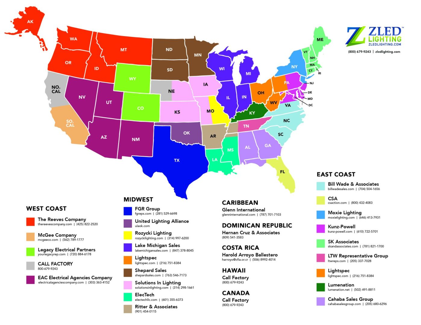 ZLEDLighting Rep Map 3.26